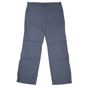 Eileen Fisher Linen Blend Casual Pants Gray Wide Leg L/XL